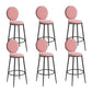 Scandinavian Metal Barstool Fabric Upholstered Counter Stool in Matte Finish Indoor