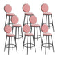 Scandinavian Metal Barstool Fabric Upholstered Counter Stool in Matte Finish Indoor