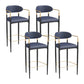 Scandinavian Metal Barstool Fabric Upholstered Counter Stool in Matte Finish Indoor