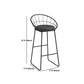 Scandinavian Metal Barstool Fabric Upholstered Counter Stool in Matte Finish Indoor