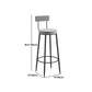 Scandinavian Metal Barstool Fabric Upholstered Counter Stool in Matte Finish Indoor