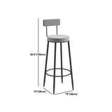 Scandinavian Metal Barstool Fabric Upholstered Counter Stool in Matte Finish Indoor