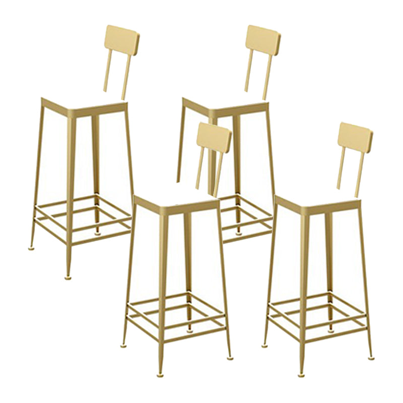 Glam Metallhocker Küche 4 -Bein -Thekeschatzhocker in mattem Finish