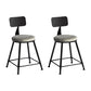 Industrial Metal Barstool Low Back Fabric Upholstered Counter Stool in Matte Finish Grey 2 Piece Set Short Stool(18"H) Clearhalo 'Bar Furniture' 'Bar Stools' 'bar_stools' 'furn' 'furn_bar_stools' 'Furniture' 'Kitchen & Dining Furniture' 5847608