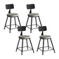 Industrial Metal Barstool Low Back Fabric Upholstered Counter Stool in Matte Finish Grey 4 Piece Set Short Stool(18"H) Clearhalo 'Bar Furniture' 'Bar Stools' 'bar_stools' 'furn' 'furn_bar_stools' 'Furniture' 'Kitchen & Dining Furniture' 5847610