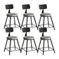 Industrial Metal Barstool Low Back Fabric Upholstered Counter Stool in Matte Finish Grey 6 Piece Set Short Stool(18"H) Clearhalo 'Bar Furniture' 'Bar Stools' 'bar_stools' 'furn' 'furn_bar_stools' 'Furniture' 'Kitchen & Dining Furniture' 5847611