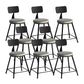 Industrial Metal Barstool Low Back Fabric Upholstered Counter Stool in Matte Finish Grey 8 Piece Set Short Stool(18"H) Clearhalo 'Bar Furniture' 'Bar Stools' 'bar_stools' 'furn' 'furn_bar_stools' 'Furniture' 'Kitchen & Dining Furniture' 5847614