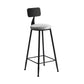 Industrial Metal Barstool Low Back Fabric Upholstered Counter Stool in Matte Finish Grey 1 Piece Bar Stool(30"H) Clearhalo 'Bar Furniture' 'Bar Stools' 'bar_stools' 'furn' 'furn_bar_stools' 'Furniture' 'Kitchen & Dining Furniture' 5847615