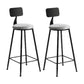 Industrial Metal Barstool Low Back Fabric Upholstered Counter Stool in Matte Finish Grey 2 Piece Set Bar Stool(30"H) Clearhalo 'Bar Furniture' 'Bar Stools' 'bar_stools' 'furn' 'furn_bar_stools' 'Furniture' 'Kitchen & Dining Furniture' 5847617