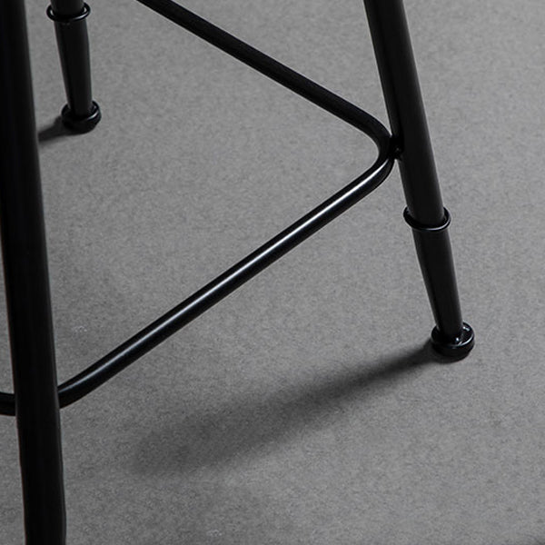 Industrial Metal Barstool Low Back Fabric Upholstered Counter Stool in Matte Finish Clearhalo 'Bar Furniture' 'Bar Stools' 'bar_stools' 'furn' 'furn_bar_stools' 'Furniture' 'Kitchen & Dining Furniture' 5847618