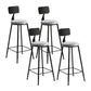 Industrial Metal Barstool Low Back Fabric Upholstered Counter Stool in Matte Finish Grey 4 Piece Set Bar Stool(30"H) Clearhalo 'Bar Furniture' 'Bar Stools' 'bar_stools' 'furn' 'furn_bar_stools' 'Furniture' 'Kitchen & Dining Furniture' 5847620