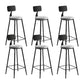 Industrial Metal Barstool Low Back Fabric Upholstered Counter Stool in Matte Finish Grey 6 Piece Set Bar Stool(30"H) Clearhalo 'Bar Furniture' 'Bar Stools' 'bar_stools' 'furn' 'furn_bar_stools' 'Furniture' 'Kitchen & Dining Furniture' 5847621