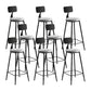 Industrial Metal Barstool Low Back Fabric Upholstered Counter Stool in Matte Finish Grey 8 Piece Set Bar Stool(30"H) Clearhalo 'Bar Furniture' 'Bar Stools' 'bar_stools' 'furn' 'furn_bar_stools' 'Furniture' 'Kitchen & Dining Furniture' 5847623