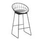 Industrial Metal Barstool Low Back Fabric Upholstered Counter Stool in Matte Finish Light Gray 1 Piece Bar Stool(30"H) Clearhalo 'Bar Furniture' 'Bar Stools' 'bar_stools' 'furn' 'furn_bar_stools' 'Furniture' 'Kitchen & Dining Furniture' 5847624