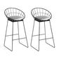 Industrial Metal Barstool Low Back Fabric Upholstered Counter Stool in Matte Finish Light Gray 2 Piece Set Bar Stool(30"H) Clearhalo 'Bar Furniture' 'Bar Stools' 'bar_stools' 'furn' 'furn_bar_stools' 'Furniture' 'Kitchen & Dining Furniture' 5847625