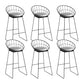 Industrial Metal Barstool Low Back Fabric Upholstered Counter Stool in Matte Finish Light Gray 6 Piece Set Bar Stool(30"H) Clearhalo 'Bar Furniture' 'Bar Stools' 'bar_stools' 'furn' 'furn_bar_stools' 'Furniture' 'Kitchen & Dining Furniture' 5847627