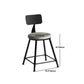 Industrial Metal Barstool Low Back Fabric Upholstered Counter Stool in Matte Finish Clearhalo 'Bar Furniture' 'Bar Stools' 'bar_stools' 'furn' 'furn_bar_stools' 'Furniture' 'Kitchen & Dining Furniture' 5847629