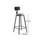 Industrial Metal Barstool Low Back Fabric Upholstered Counter Stool in Matte Finish Clearhalo 'Bar Furniture' 'Bar Stools' 'bar_stools' 'furn' 'furn_bar_stools' 'Furniture' 'Kitchen & Dining Furniture' 5847630