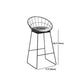 Industrial Metal Barstool Low Back Fabric Upholstered Counter Stool in Matte Finish Clearhalo 'Bar Furniture' 'Bar Stools' 'bar_stools' 'furn' 'furn_bar_stools' 'Furniture' 'Kitchen & Dining Furniture' 5847631