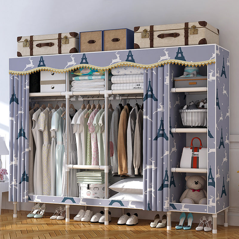 Armadio moderno per la casa in stile armadio in acciaio armadio del guardaroba con scaffali