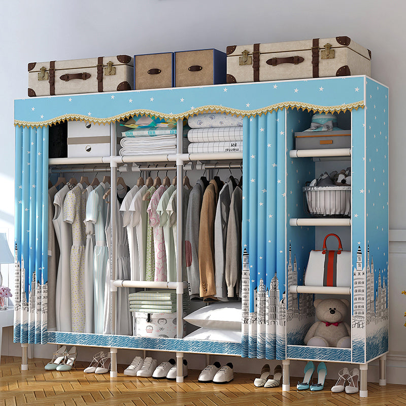 Armadio moderno per la casa in stile armadio in acciaio armadio del guardaroba con scaffali