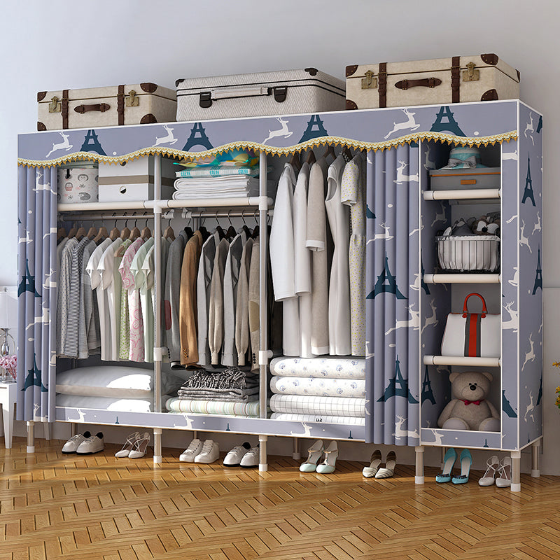 Armadio moderno per la casa in stile armadio in acciaio armadio del guardaroba con scaffali