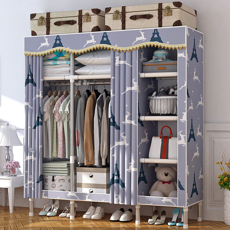 Armadio moderno per la casa in stile armadio in acciaio armadio del guardaroba con scaffali