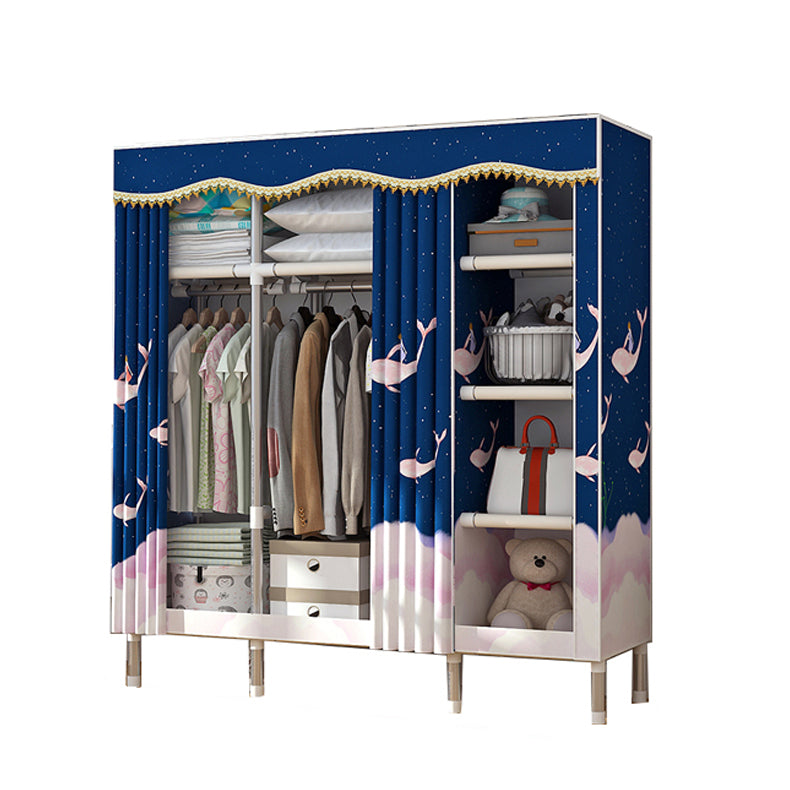 Armadio moderno per la casa in stile armadio in acciaio armadio del guardaroba con scaffali