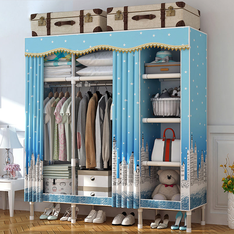 Armadio moderno per la casa in stile armadio in acciaio armadio del guardaroba con scaffali