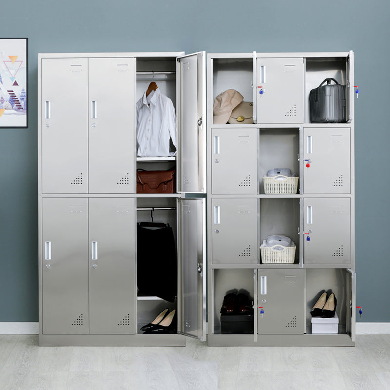 Metal Industrial Cabinet for Bathroom Steel Storage Cabinet with Hinged Door Clearhalo 'Armoires & Wardrobes' 'armoires_wardrobes' 'Bedroom Furniture' 'furn' 'furn_armoires_wardrobes' 'Furniture' 5847720