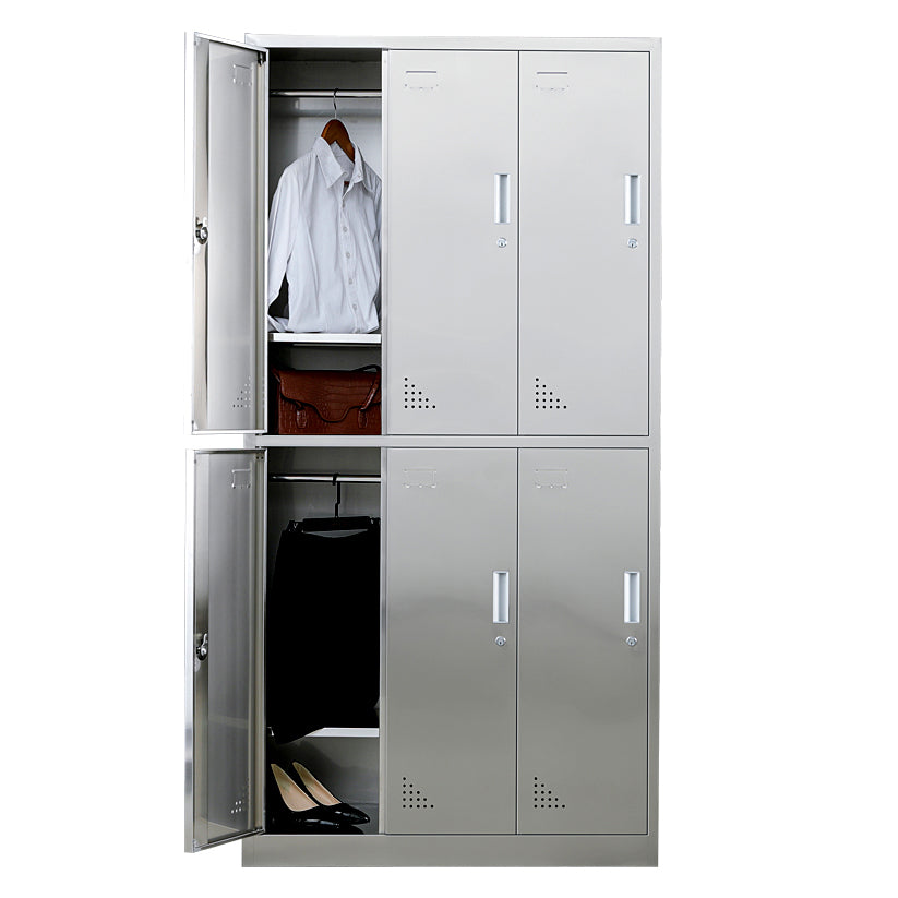 Metal Industrial Cabinet for Bathroom Steel Storage Cabinet with Hinged Door Clearhalo 'Armoires & Wardrobes' 'armoires_wardrobes' 'Bedroom Furniture' 'furn' 'furn_armoires_wardrobes' 'Furniture' 5847728