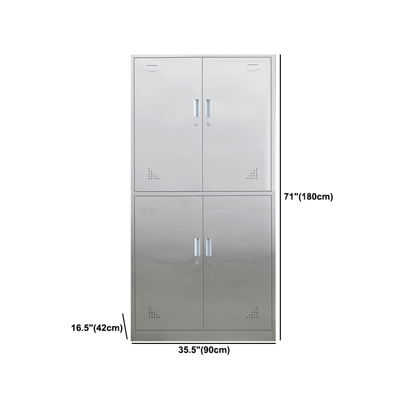 Metal Industrial Cabinet for Bathroom Steel Storage Cabinet with Hinged Door Clearhalo 'Armoires & Wardrobes' 'armoires_wardrobes' 'Bedroom Furniture' 'furn' 'furn_armoires_wardrobes' 'Furniture' 5847744