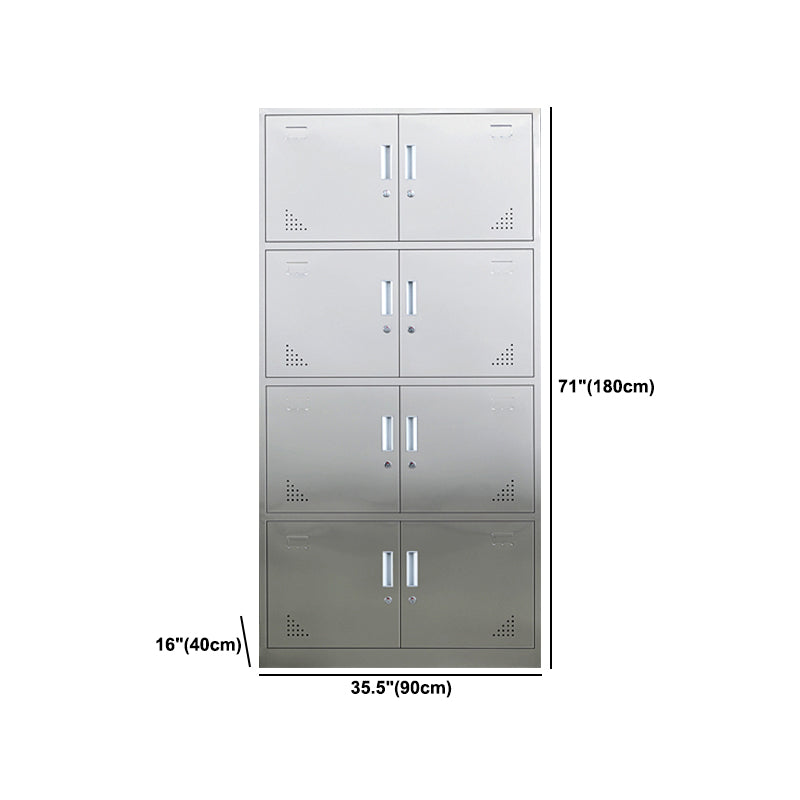 Metal Industrial Cabinet for Bathroom Steel Storage Cabinet with Hinged Door Clearhalo 'Armoires & Wardrobes' 'armoires_wardrobes' 'Bedroom Furniture' 'furn' 'furn_armoires_wardrobes' 'Furniture' 5847746