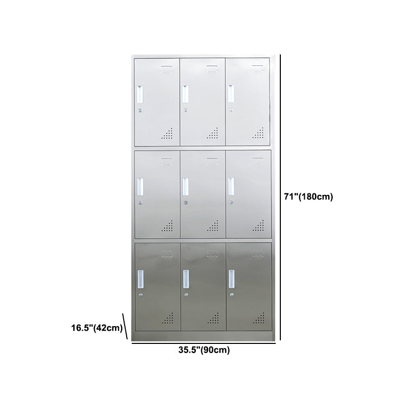 Metal Industrial Cabinet for Bathroom Steel Storage Cabinet with Hinged Door Clearhalo 'Armoires & Wardrobes' 'armoires_wardrobes' 'Bedroom Furniture' 'furn' 'furn_armoires_wardrobes' 'Furniture' 5847747