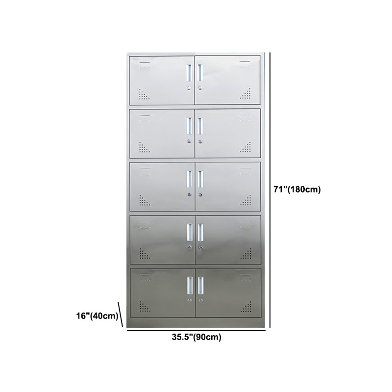 Metal Industrial Cabinet for Bathroom Steel Storage Cabinet with Hinged Door Clearhalo 'Armoires & Wardrobes' 'armoires_wardrobes' 'Bedroom Furniture' 'furn' 'furn_armoires_wardrobes' 'Furniture' 5847748