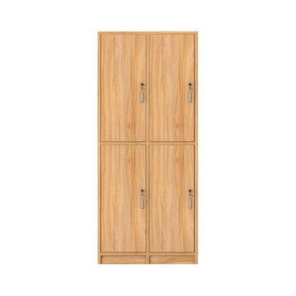 Light Wood Finish Contemporary Storage Cabinet Engineered Wood Indoor Cabinet 31"L x 16"W x 75"H 4 Clearhalo 'Armoires & Wardrobes' 'armoires_wardrobes' 'Bedroom Furniture' 'furn' 'furn_armoires_wardrobes' 'Furniture' 5847750