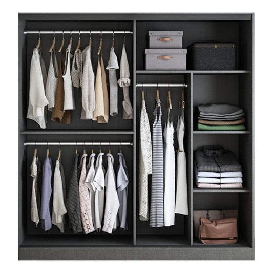 Grijze garderobe kast eigentijdse houten garderobe armoire voor thuis