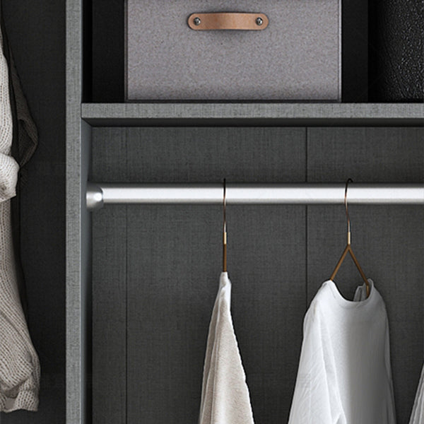 Grey Wardrobe Cabinet Contemporary Wooden Wardrobe Armoire for Home