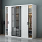 Contemporary Wardrobe Closet Wood and Glass Wardrobe Armoire