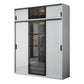 Contemporary Wardrobe Closet Wood and Glass Wardrobe Armoire