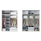 Contemporary Wardrobe Closet Wood and Glass Wardrobe Armoire