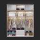 Contemporary Wardrobe Closet Wood and Glass Wardrobe Armoire