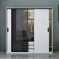 Contemporary Wardrobe Closet Wood and Glass Wardrobe Armoire