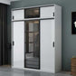 Contemporary Wardrobe Closet Wood and Glass Wardrobe Armoire