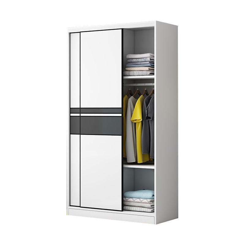 Eigentijdse stijl houten garderobe witte kleur doek staaf inbegrepen garderobe kast