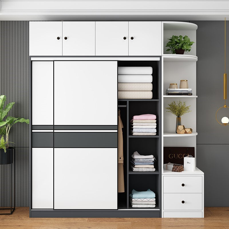 Eigentijdse stijl houten garderobe witte kleur doek staaf inbegrepen garderobe kast