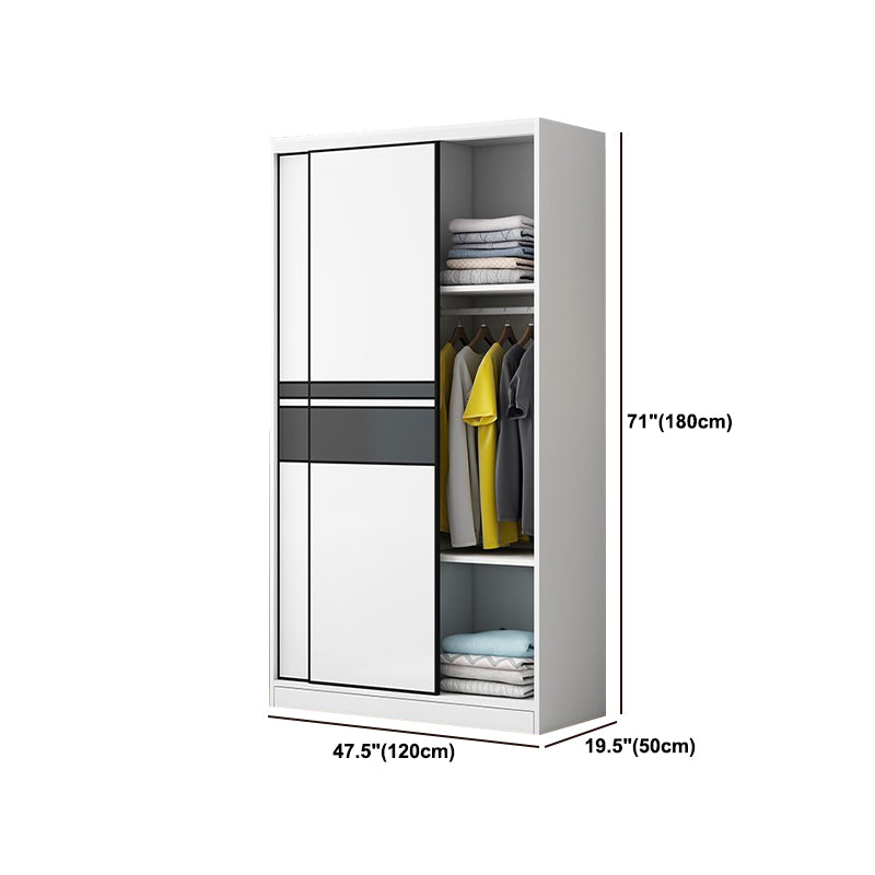 Eigentijdse stijl houten garderobe witte kleur doek staaf inbegrepen garderobe kast