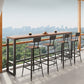 Set tavolo da bar in stile moderno Tavolo da bar rettangolare da 1/2/5 pezzi con sgabelli alti