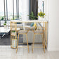 Glam 1/3 Pieces Bar Table Set Stone Counter Table with High Stools for Cafe 3 Pieces: White Table, 2 Gray Stools Clearhalo 'Bar Furniture' 'furn' 'furn_home_bar_bar_sets' 'Furniture' 'Home Bars & Bar Sets' 'home_bar_bar_sets' 'Kitchen & Dining Furniture' 5847976