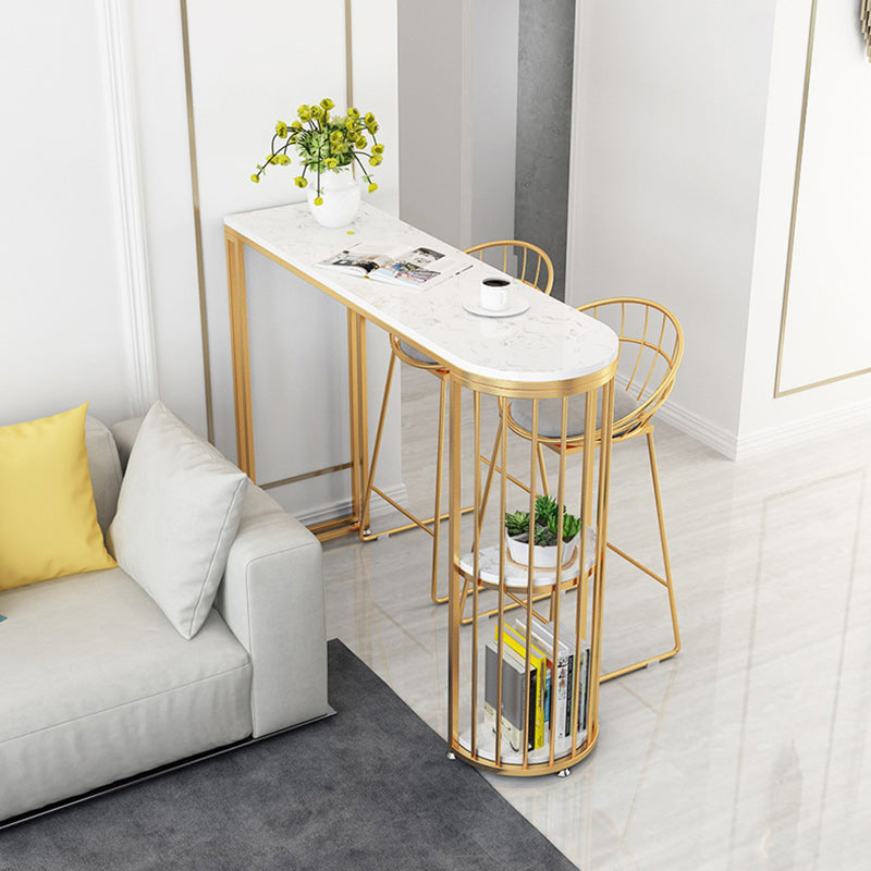 Glam 1/3 Pieces Bar Table Set Stone Counter Table with High Stools for Cafe Clearhalo 'Bar Furniture' 'furn' 'furn_home_bar_bar_sets' 'Furniture' 'Home Bars & Bar Sets' 'home_bar_bar_sets' 'Kitchen & Dining Furniture' 5847977